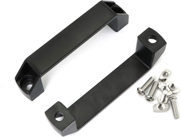 2-Pack Black Aluminium Alloy Handle | Rectangular Industrial Pull Handle for 30 Series Aluminum Extrusion Profile 120mm