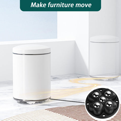 360 (Black-4 Self Adhesive Caster Wheels, Swivel Stainless Steel Rollers,Low Profile Rollers for Kitchen Appliances