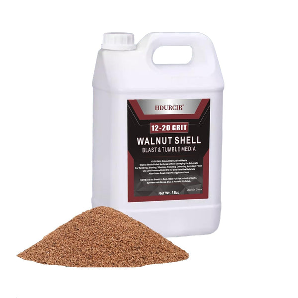 HDURCIR 5 lbs 12/20 Grit Ground Walnut Shells,Fine Grit for Tumbling, Blasting, Vibratory,