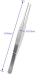 2 PCS 5.5 Inch Stainless Steel Tweezers, with Straight Round Blunt Serrated Tip, 0.07 Inch Thickness Stainless Steel, Multipurpose Daily Garden Home Lab Craft Repairing Tool