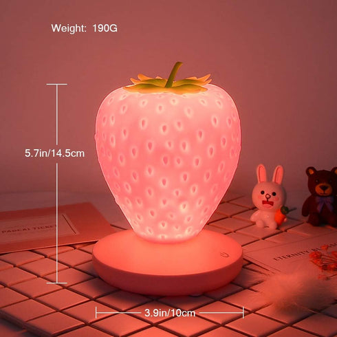 ANQIA Led Color Changing Cute Touch Strawberry Night Light Table Lamp for Bedroom, Dresser, Living Room, Kids Room