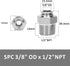 Push to Connect Fitting - 304 Stainless Steel Male Straight 3/8" Tube OD x 1/2" NPT Thread (Pack of 2)