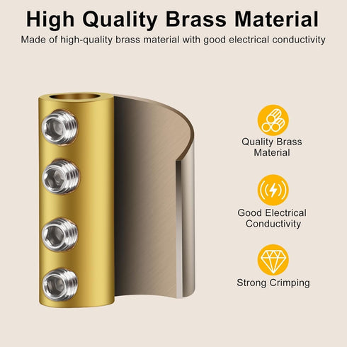Linkstyle 10pcs 6 AWG Gauge Wire Connector Nut Kit, 80A Quick Wiring Connection Terminal with Screws and Heat Shrink