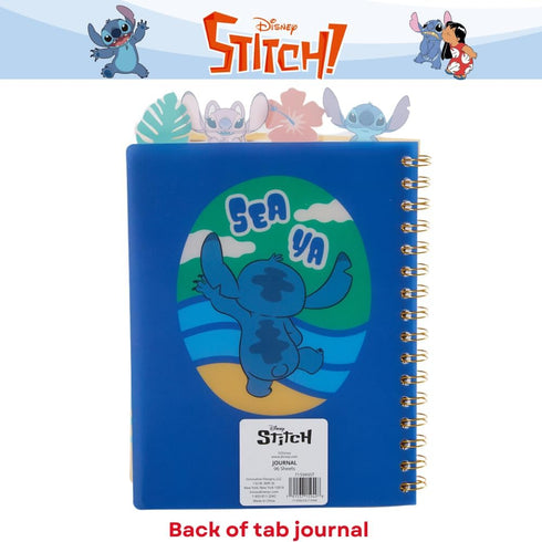 Stitch Tab Journal Notebook, Spiral Bound, 96 Lined Pages, 8 x 7 inches, Yellow