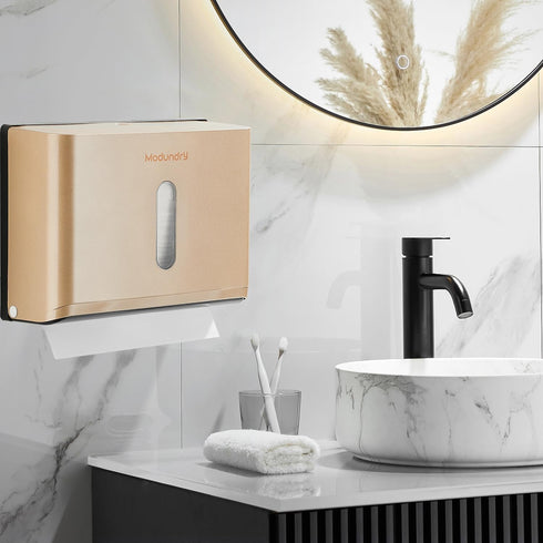 Paper Towel Dispensers Wall Mount: Multifold Z-Fold Paper Towel Holder, No Drilling Install, Compact Hand Towel
