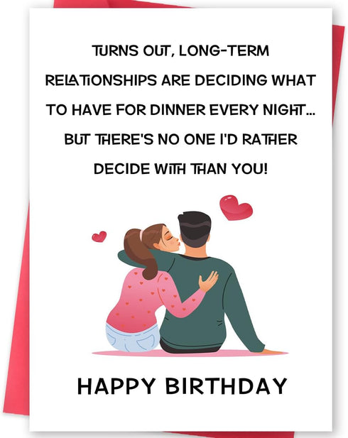 Missonemi Romantic Birthday Card for Husband Wife, Sweet Birthday Cards Gifts for