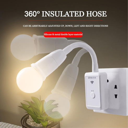 E26/E27 360 Bulb 1 Bulb) Smart Remote Plug in Light Socket Flexible Rotatable LED Light Extension Socket with Switch