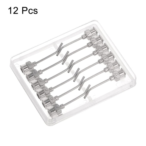 12pcs 17 Gauge 1" Stainless Steel Blunt Tip Dispensing Needles with Luer Lock for Glue and Ink