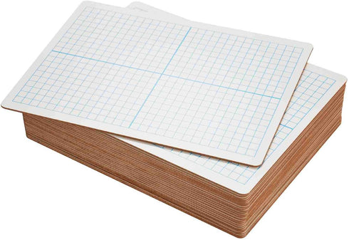 Pack of 25 Dry Erase Lapboards with Grid Lines, 9x12 Graph Whiteboard Set for Student Classroom Learning