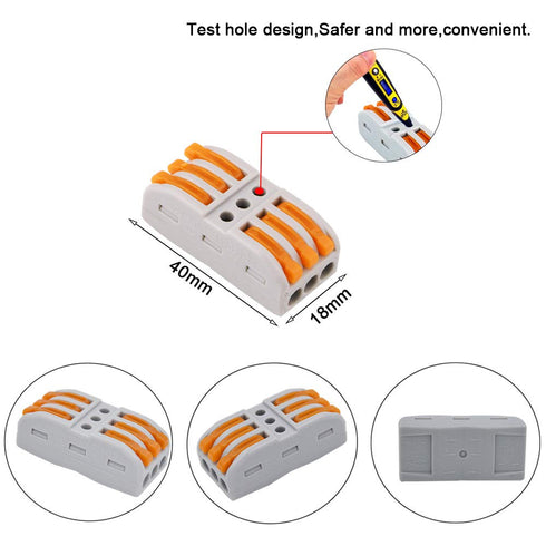 FULARR 12Pcs Premium SPL-3 Lever-Nut Wire Connectors, 3 Way 6 Port Compact Wire Connectors
