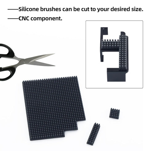 FYSETC Nozzle P2S: (20 3D Nozzles Upgrade Silicone Wiper for CNC-Machined All-Metal Brush Holder with a Silicone Wipe