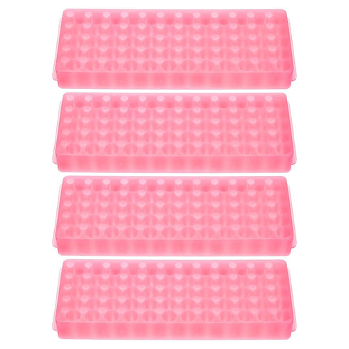 PATIKIL Tube Rack, 4 Pcs Vial Rack, 60 Wells for Microcentrifuge Tubes 0.2/0.5/1.5/2ml, Pink