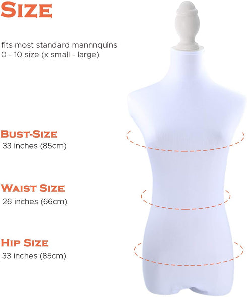 NAVADEAL White Superb Mannequin Fabric Cover, Soft Stretchy for Fashion Designer Retail Boutique Store Dummy Model