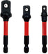 Big Red Power Drill Socket Adapter Set - 3pcs 1/4", 3/8", 1/2", Hex Shank Drill Bit Extension from Chrome Vanadium