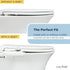 TS1008E LUXE Elongated Comfort Fit Toilet Seat with Slow Close, Quick Release Hinges, and Non-Slip Bumpers (White)
