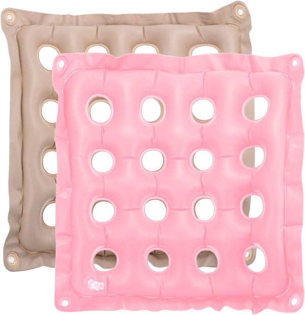 PATIKIL Inflatable Seat Cushion, 2 Pack Portable Air Chair Cushions for Home Wheelchairs Office Chairs, Breathable Pink