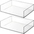 Elsjoy Set of 2 Clear Acrylic Letter Tray, 2-Tier Stackable Paper Organizer for Documents, Books, Office, School
