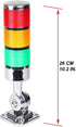 110V to 220V LED Stack Tower Lights, Industrial Warning Andon Signal Tower Indicator Lamp, 3 Layer