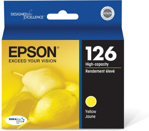 Epson 126 DURABrite Ultra Ink Yellow Cartridge for WF-3520, WF-3530, WF-3540, WF-520, WF-545, WF-630, WF-633, WF-635,