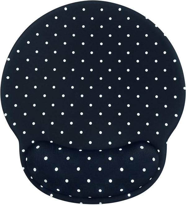 Seorsok Cute White Polka Dot Mouse Pad with Gel Wrist Support Mouse Pad,Ergonomic