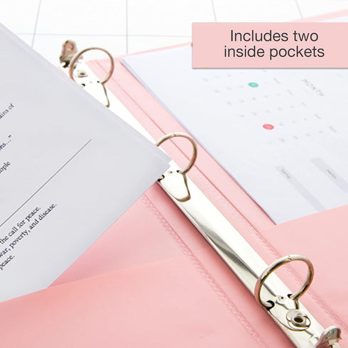 BAZIC 3 Ring Binder, 1" Economy View Organizer, Pastel Blue Color, Round Ring, Holds 175 Sheets for School Office Home