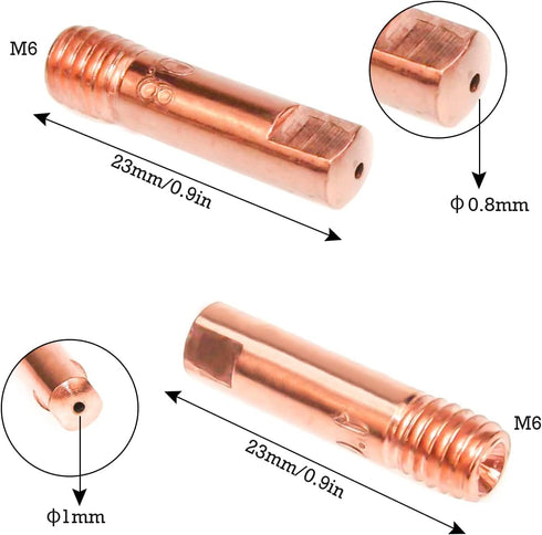 FORTON Mig Welder Tips 30-Pack 0.035" Welding Tips Contact Tip for Mig Welding Gun, Copper