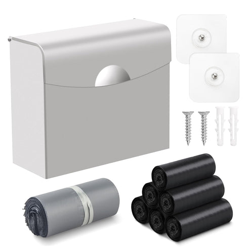 Sanitary Napkin Receptacle with Hygiene Disposal Bags and Trash Bag, 9.4x7.8x3.5 inches