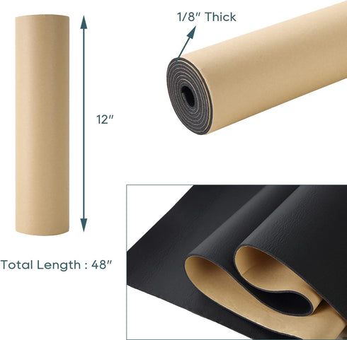 NATGAI Sponge Neoprene Adhesive Foam Rubber Sheet 1/8” Thick X 12” Wide X 48” Long for DIY, Gaskets, Crafts