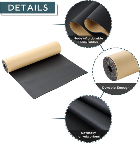 NATGAI Sponge Neoprene Adhesive Foam Rubber Sheet 1/8” Thick X 12” Wide X 48” Long for DIY, Gaskets, Crafts