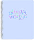 Graphique - Always Workin - Large Purple Spiral Notebook, Fun Journal for Personal Thoughts, 160 Ruled Pages