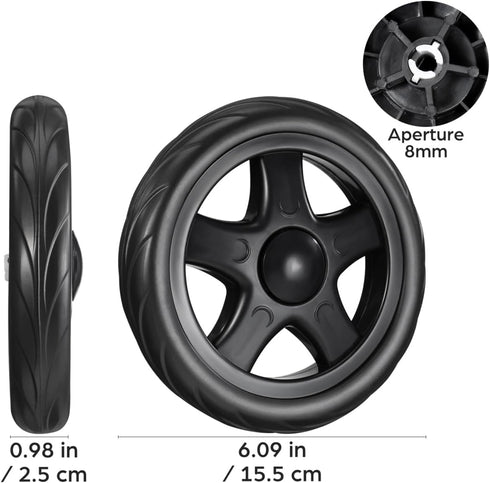 2Pcs 6.10In Unomor Laundry Cart Wheels Replacement Lightweight Rolling Casters for Grocery Trolley and Utility Shopping