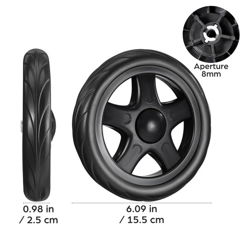2 6.10 Inch OUNONA Pcs Laundry Cart Wheels Rolling Utility Replacement for Foldable Shopping Trolley Grocery Cart