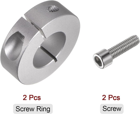 HARFINGTON 2pcs Aluminum Alloy Shaft Collar Set, 25mm Bore, 50mm OD, 15mm Width, for Wheel Barrow Axle, Gearbox