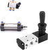 Pneumatic Manual Control Valve 5 Port 3 Position Hand Lever Valve, 0~0.8Mpa, Compact Size, Good Sealing Performance