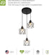 3xE26 120V ASD Black Pendant Light Fixture - ETL Modern Pendant Lights Kitchen Island, Industrial Hallway, Living Room