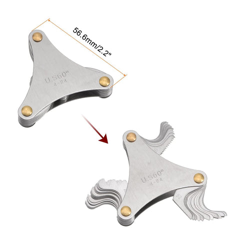 America SAE Type 4-84 Screw Thread Pitch Gauge Tool, Pitch Cutting Caliper for Industrial Measurement