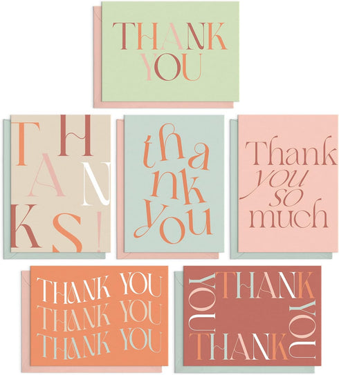 S&O Boho Thank You Cards with Envelopes, Blank Decor Sheets for Handwritten