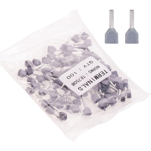 20AWG Dual Barrel Ferrules Terminal: AWG 20/0.75mm² Twin Ferrule Connectors for Car Audio, Electronics