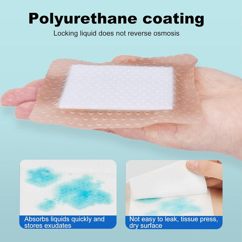 ZMZPA 30 4x4 Pcs Silicone Foam Dressing Gentle Border, Waterproof Silicone Bandages for Wounds Care, Bed Sore Patches