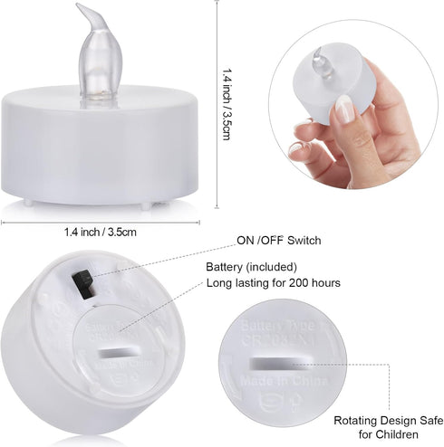Lights:24 Pack 200Hours Tappovaly Battery Operated LED Tea Flameless Votive Candles Lamp Realistic and Bright