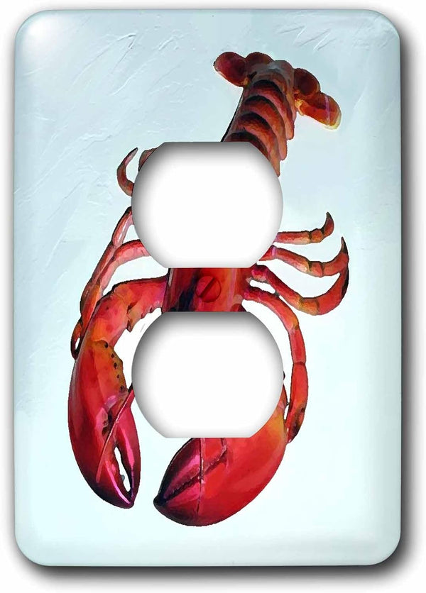 3dRose LLC lsp_4480_6 Lobster, 2 Plug Outlet Cover