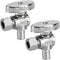 2 Pack Stop Valves, 1/4 Turn Angle Stop Valves, 3/8" OD Compression 1/2" PEX Chrome Plated Brass