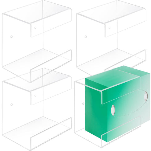 AceOrbit 4 Pack Clear Acrylic Lab Wipe Holder 4.7x3.3x4.8 in Wall Mounted Bathroom