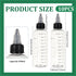 BENECREAT 10PCS 100ml Transparent Plastic Squeeze Bottles with Scale and Black Twist Cap for Liquids