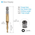 Combination Drill and Tap Bit, M4 x 0.7 Thread Size 1/4" Hex Shank, Titanium Coated High Speed Steel Long Tools - (Applications: for Aluminum Stainless Steel Plastic Long)