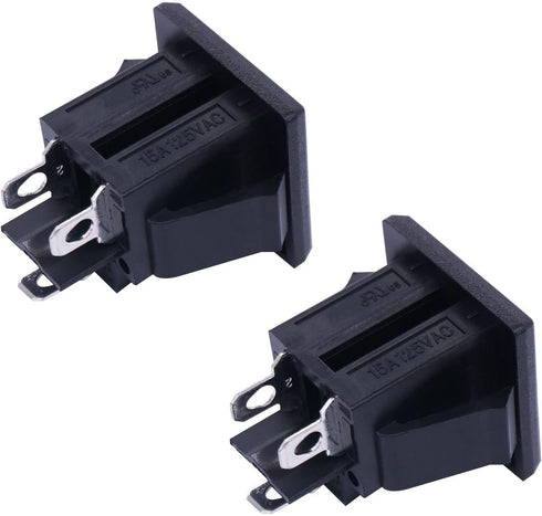 weideer 3Pcs 3 Pins US Power Socket Plug Panel AC 15A 125V Panel Mount Outlet Industrial Plug Female Connectors Adapter K-019