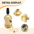 DUZFOREI 2 Pack 2 Solid Brass Light Socket with Socket Rings, Suitable for Handmade Lighting, Lamps, Pendants