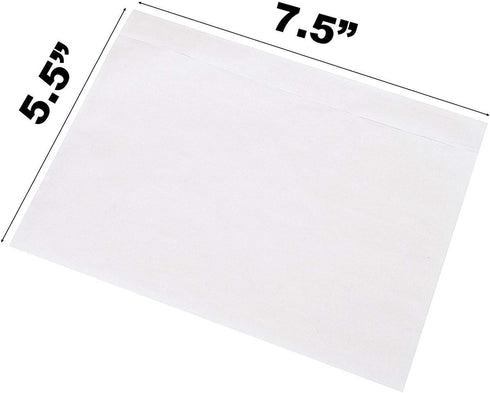 Packing List Envelopes, 7.5" x 5.5" Clear Adhesive Pouches - Pack of 500