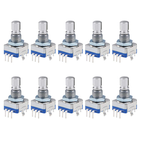 uxcell 360 Degree Rotary Encoder Code Switch Digital Potentiometer EC11 5 Pins 15mm Shaft 10pcs