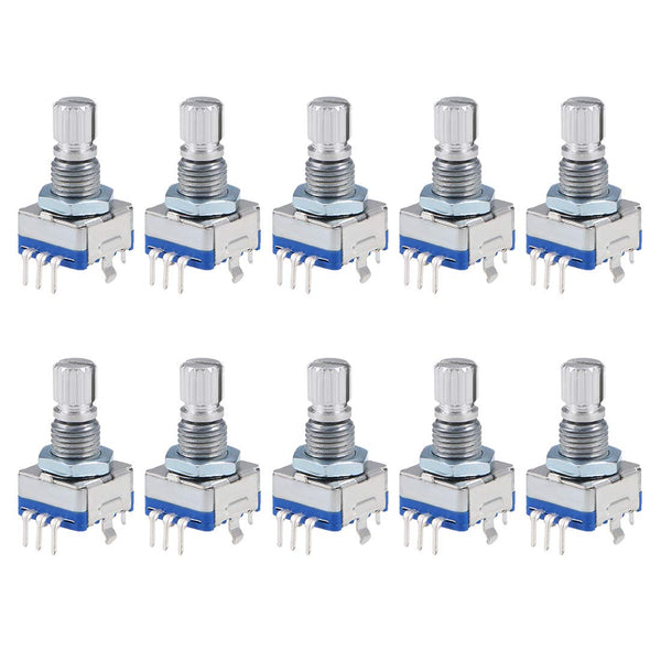 uxcell 360 Degree Rotary Encoder Code Switch Digital Potentiometer EC11 5 Pins 15mm Shaft 10pcs